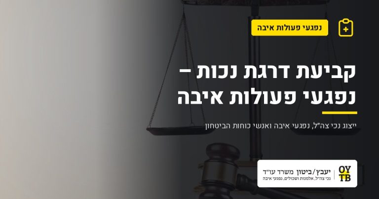 מאזני צדק, ספרים ופטיש – קביעת דרגת נכות – נפגעי פעולות איבה | משרד עו"ד יעבץ-ביטון